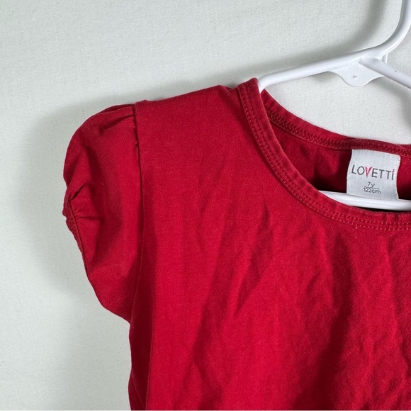 Lovetti Red T-Shirt Girls 7Y - Picture 4 of 4